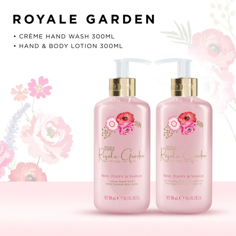 Baylis & Harding Royale Garden Rose Poppy & Vanilla ajándékszett kézre