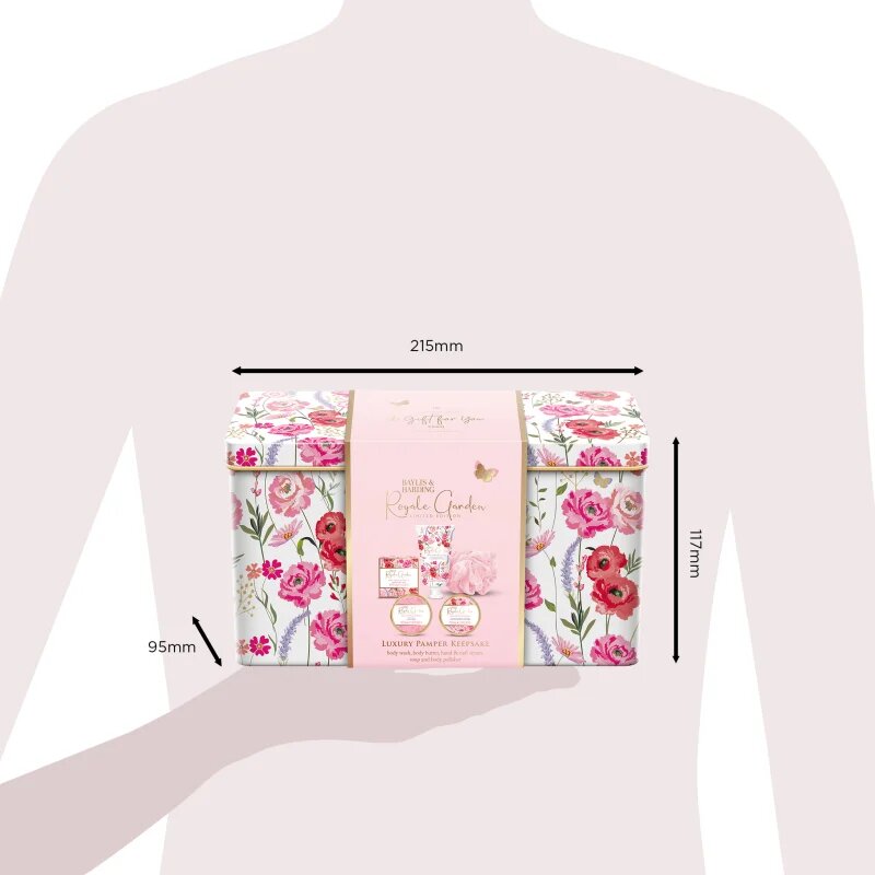 Baylis & Harding Royale Garden Rose Poppy & Vanilla ajándékszett pléh doboz