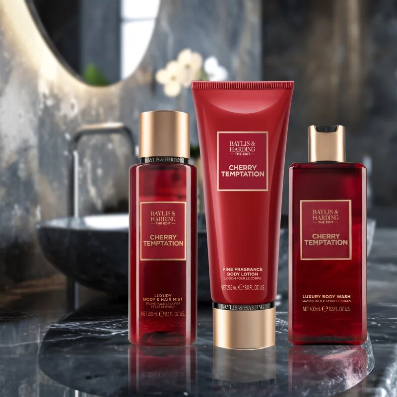Baylis & Harding The Edit Cherry Temptation parfümös testápoló tej hölgyeknek Cherry Jasmin & Sandalwood 236 ml