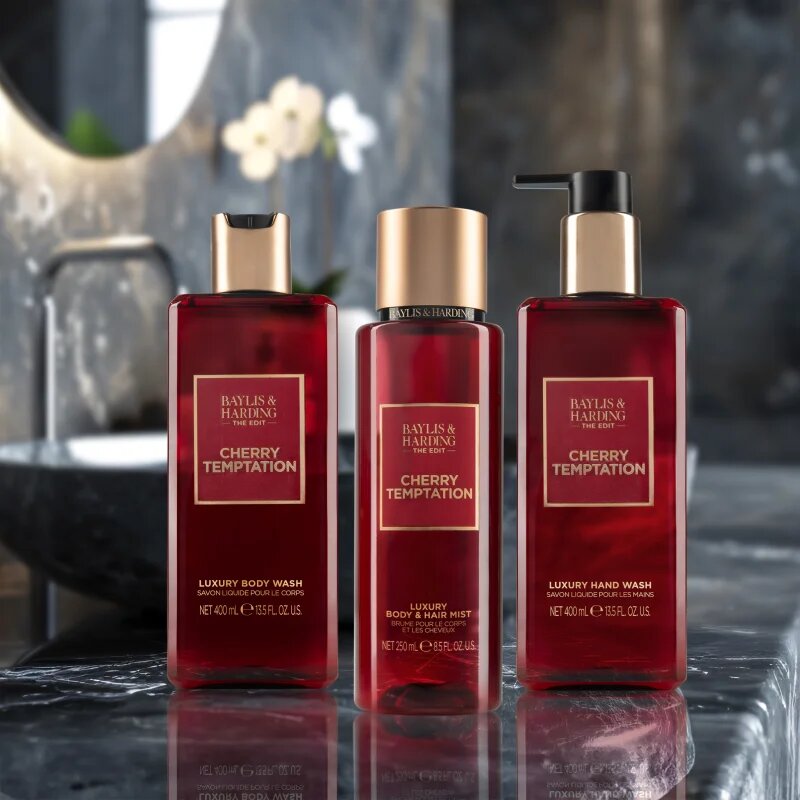 Baylis & Harding The Edit Cherry Temptation parfümözött spray a testre hölgyeknek Cherry Jasmin & Sandalwood 250 ml