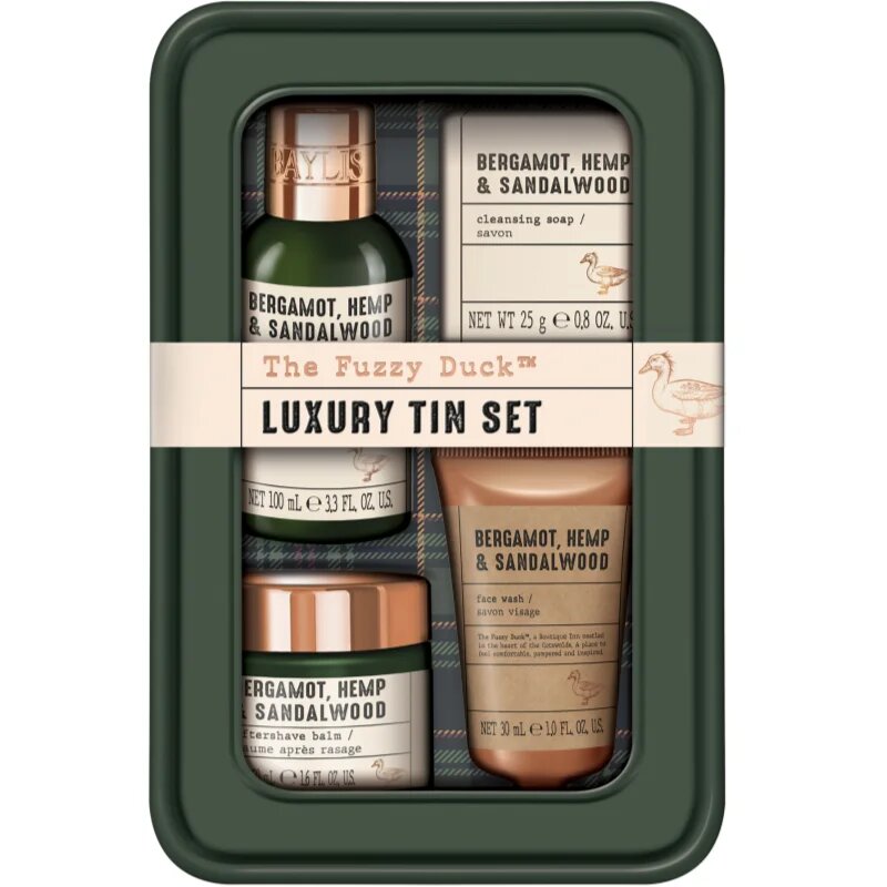 Baylis & Harding The Fuzzy Duck Bergamot Hemp & Sandalwood ajándékszett pléh doboz