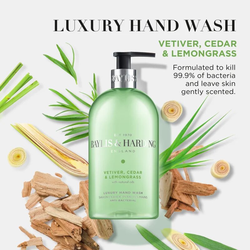 Baylis & Harding Vetiver Cedar & Lemongrass Anti-Bacterial folyékony szappan 500 ml