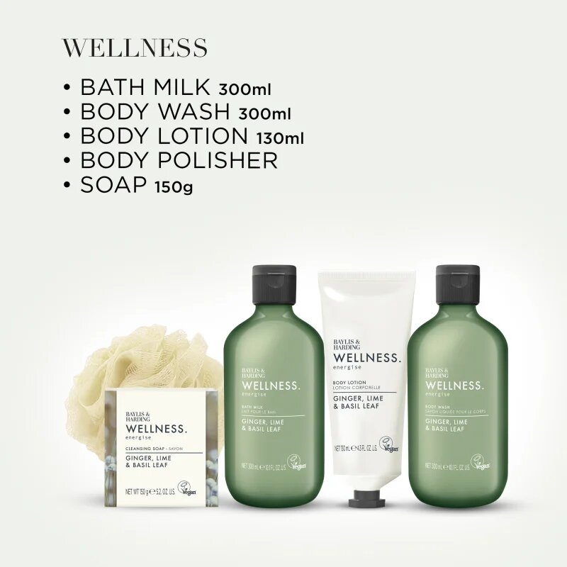 Baylis & Harding Wellness. Energise ajándékszett Ginger Lime & Basil Leaf