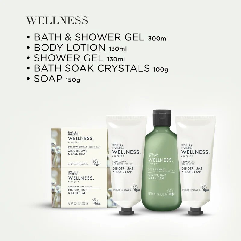 Baylis & Harding Wellness. Energise ajándékszett Ginger Lime & Basil Leaf