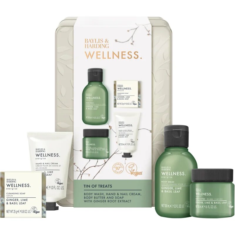 Baylis & Harding Wellness. Energise ajándékszett testre Ginger Lime & Basil Leaf