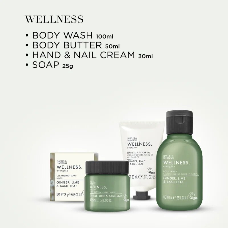 Baylis & Harding Wellness. Energise ajándékszett testre Ginger Lime & Basil Leaf