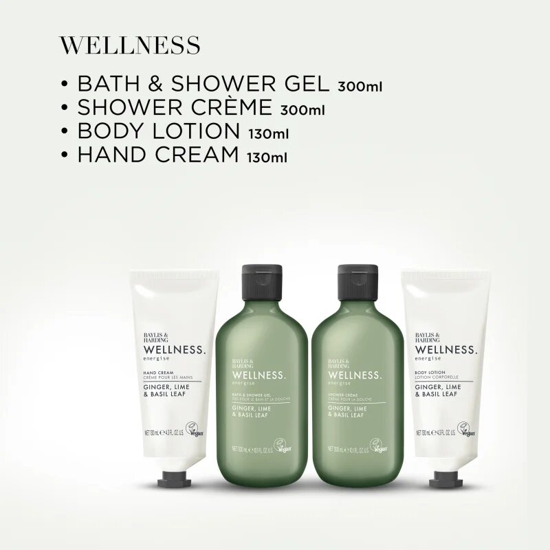 Baylis & Harding Wellness. Energise ajándékszett testre Ginger Lime & Basil Leaf