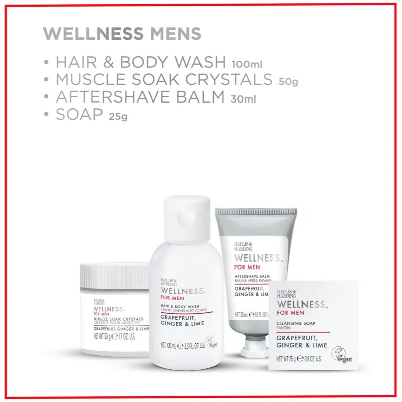 Baylis & Harding Wellness. For Men. Revive ajándékszett fürdőbe uraknak