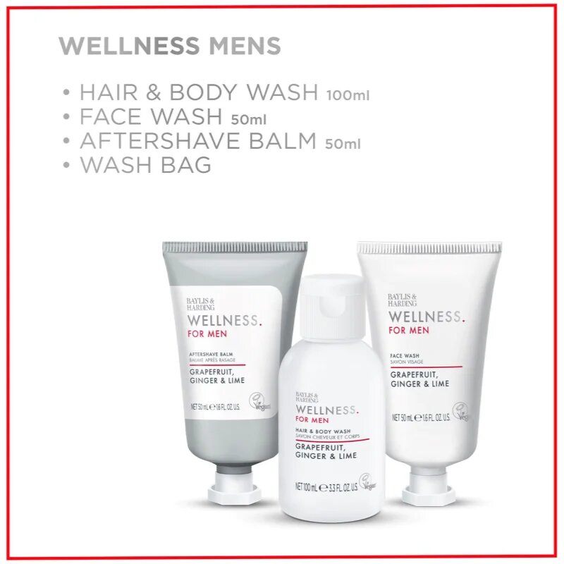 Baylis & Harding Wellness. For Men. Revive ajándékszett testre és arcra uraknak Grapefruit Ginger & Lime