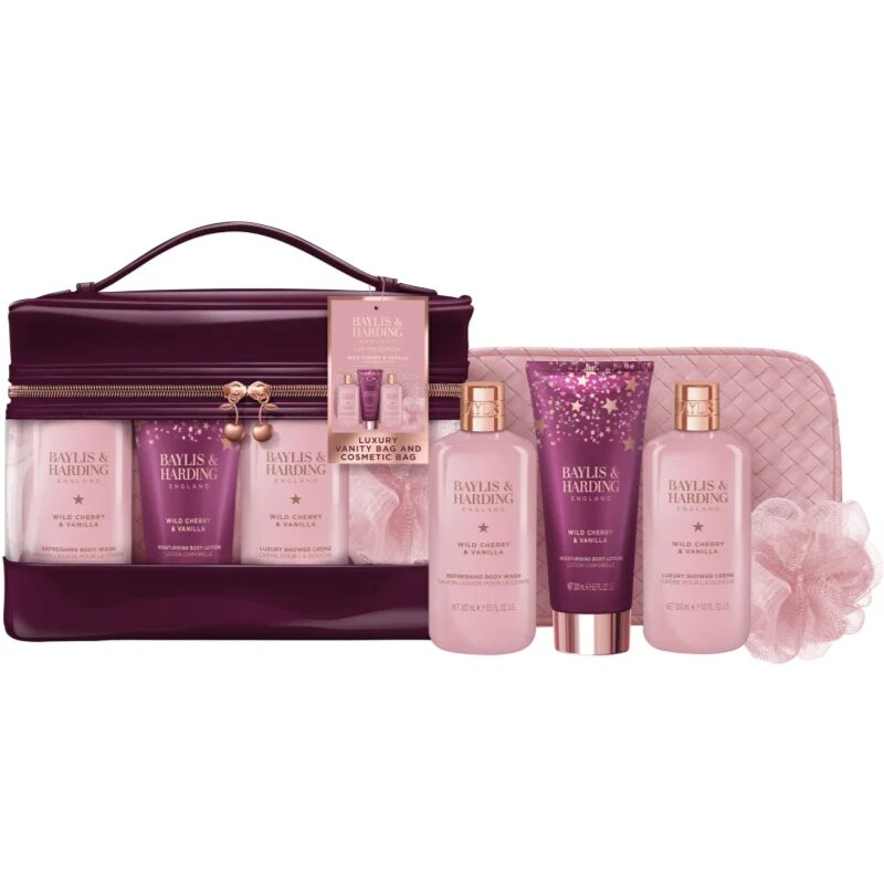 Baylis & Harding Wild Cherry & Vanilla ajándékszett kozmetikai táska