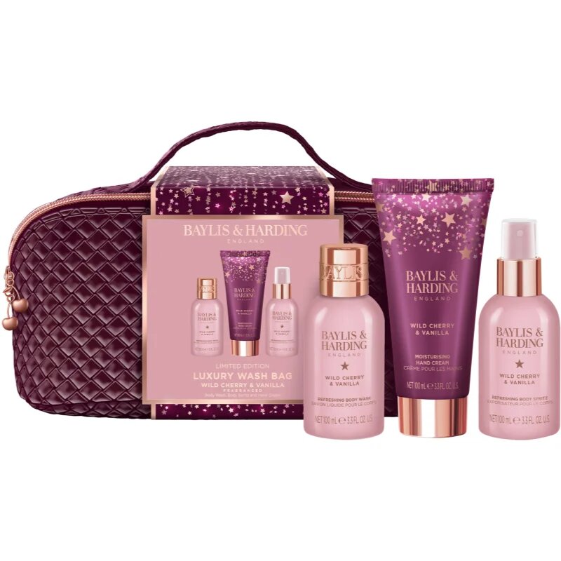 Baylis & Harding Wild Cherry & Vanilla ajándékszett kozmetikai táska