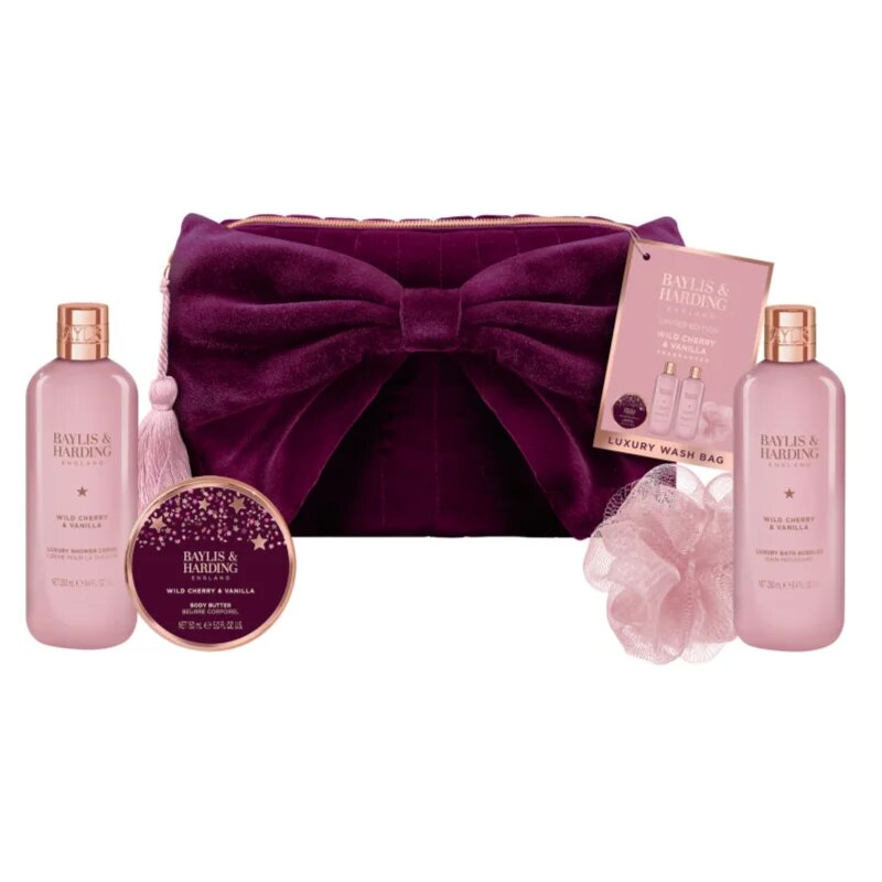 Baylis & Harding Wild Cherry & Vanilla ajándékszett kozmetikai táska