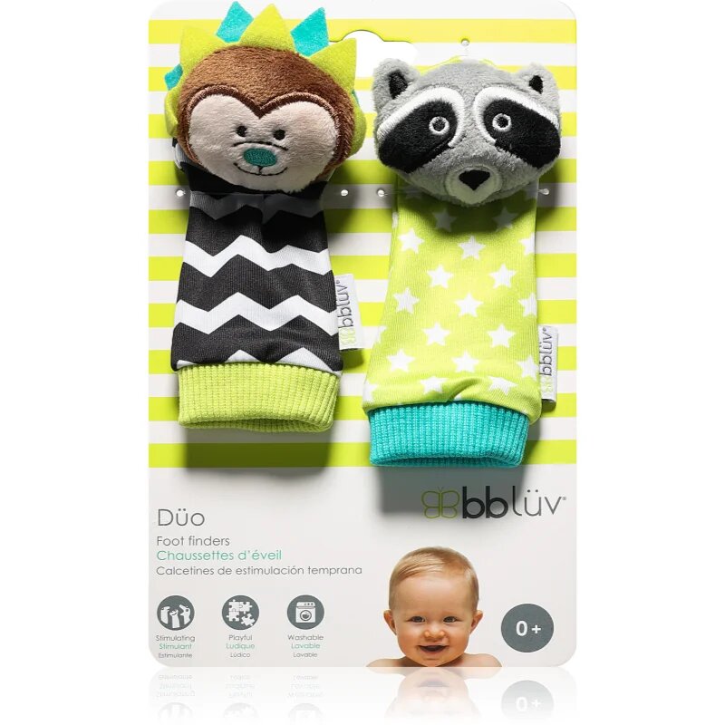BBLÜV Düo csörgő zokni Hedgehog / Racoon 2 db