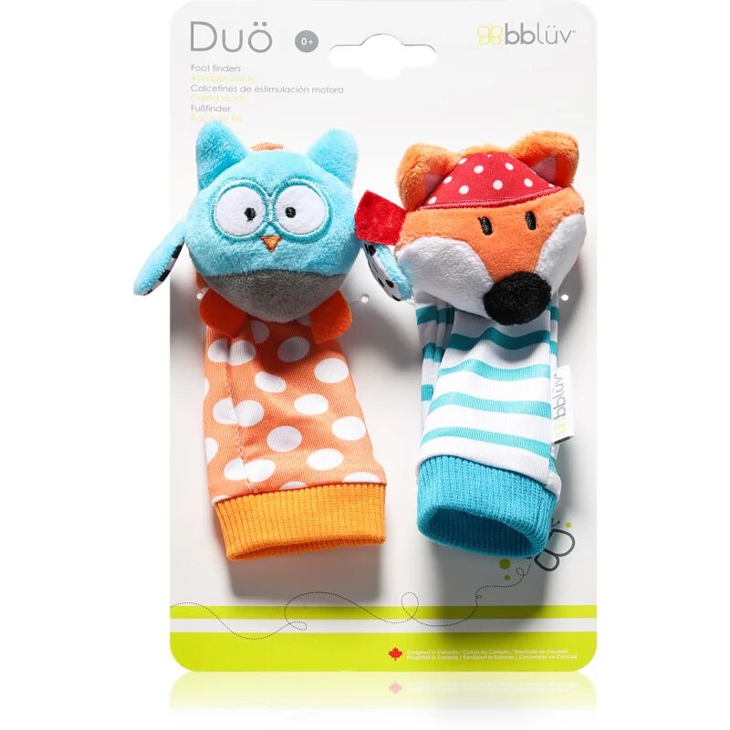 BBLÜV Düo csörgő zokni Owl / Fox 2 db