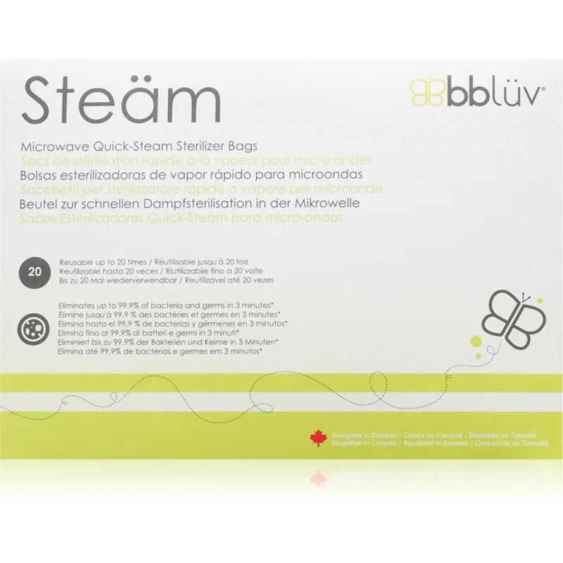BBLÜV Steäm sterilizációs zacskók mikrohullámú sütőbe 24 x 21 cm 6 db