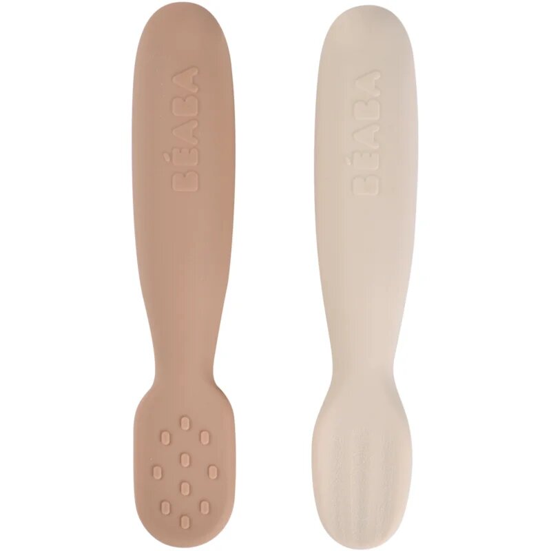 Beaba Silicone Pre-Spoons 2 Pack kiskanál Praline / Clay 4m+ 2 db