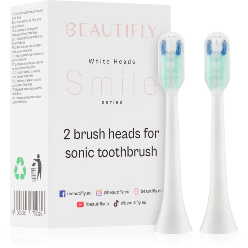 Beautifly White Smile Toothbrush Tips csere fejek a fogkeféhez 2 db