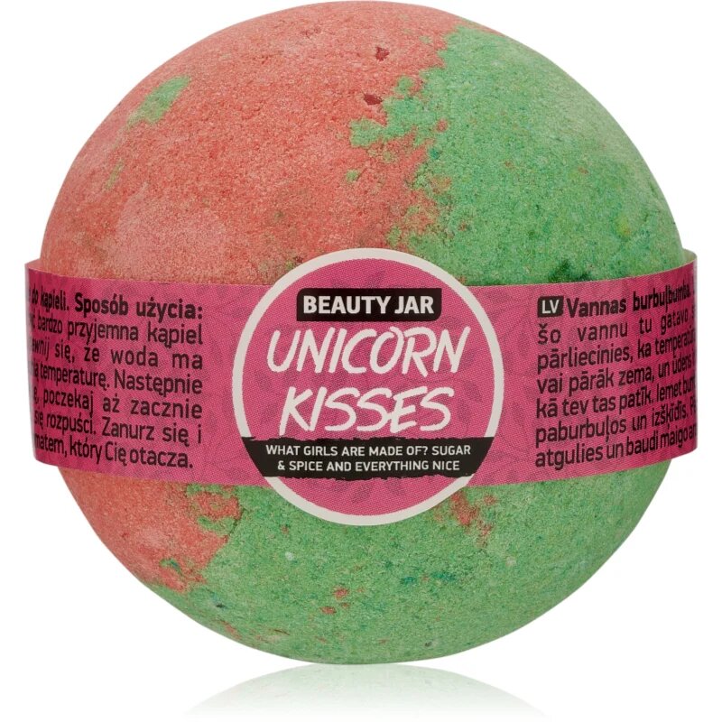 Beauty Jar Unicorn Kisses fürdőgolyó eper illattal 150 g