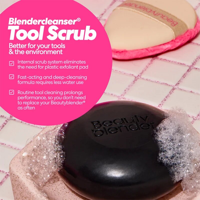 beautyblender® Tool Scrub Charcoal szilárd ecset- és sminkszivacs tisztító 150 g