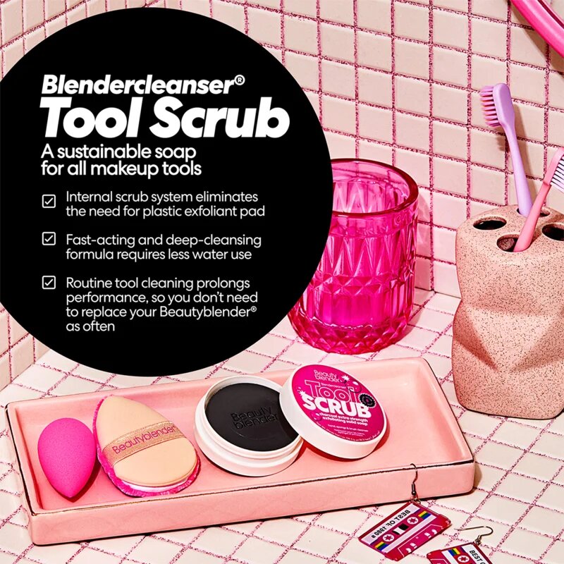 beautyblender® Tool Scrub Charcoal szilárd ecset- és sminkszivacs tisztító 28.3 g