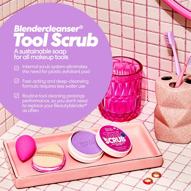 beautyblender® Tool Scrub Lavender szilárd ecset- és sminkszivacs tisztító 28.3 g