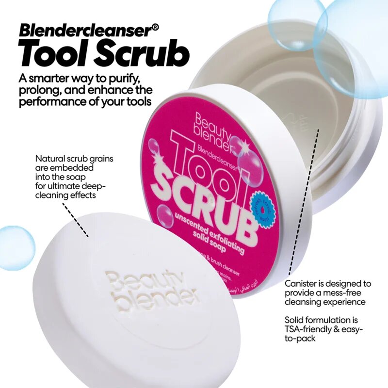 beautyblender® Tool Scrub Unscented szilárd ecset- és sminkszivacs tisztító 28.3 g