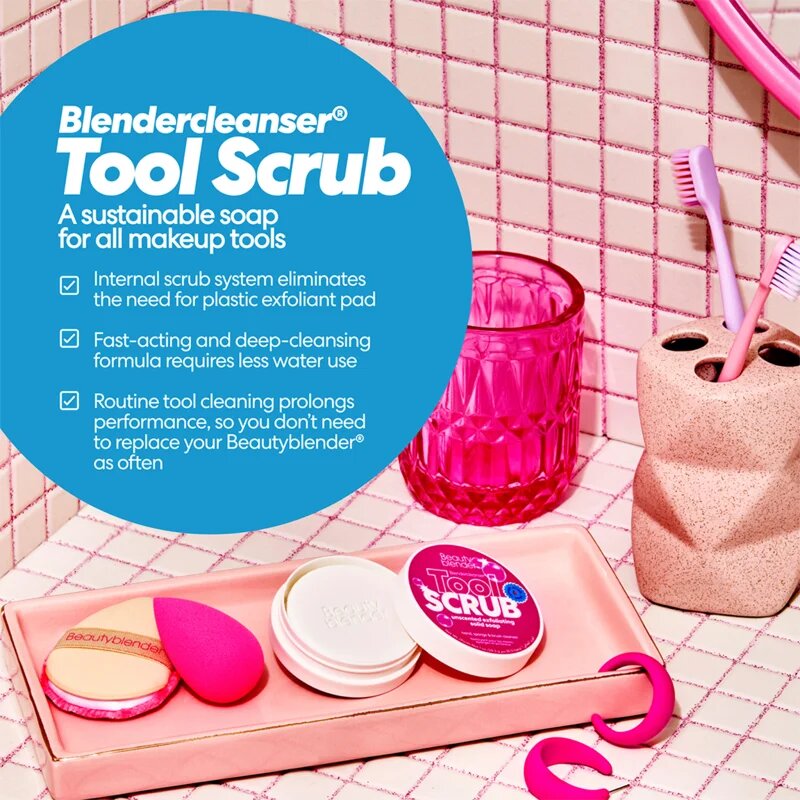 beautyblender® Tool Scrub Unscented szilárd ecset- és sminkszivacs tisztító 28.3 g