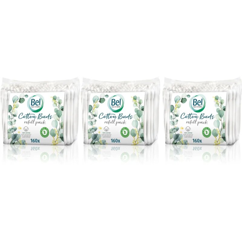 Bel Face & Body Cotton Buds fültisztítók takarékos kiszerelés 3x160 db