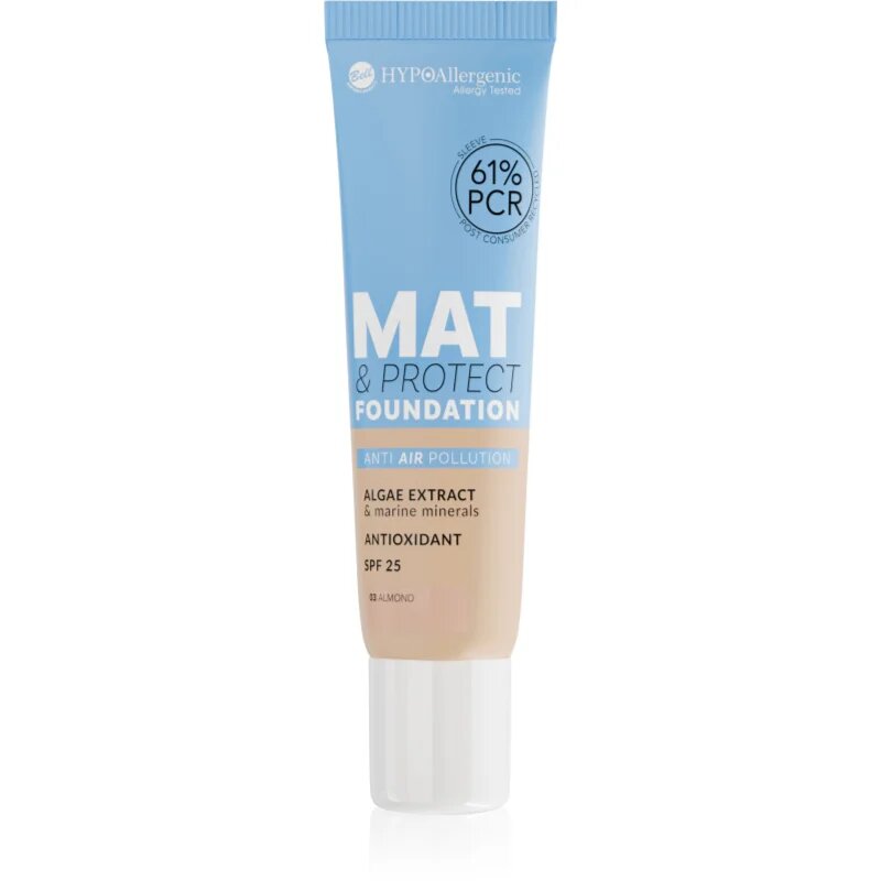 Bell HYPOallergenic Mat & Protect tartós matt alapozó SPF 25 árnyalat 03 Almond 30 g