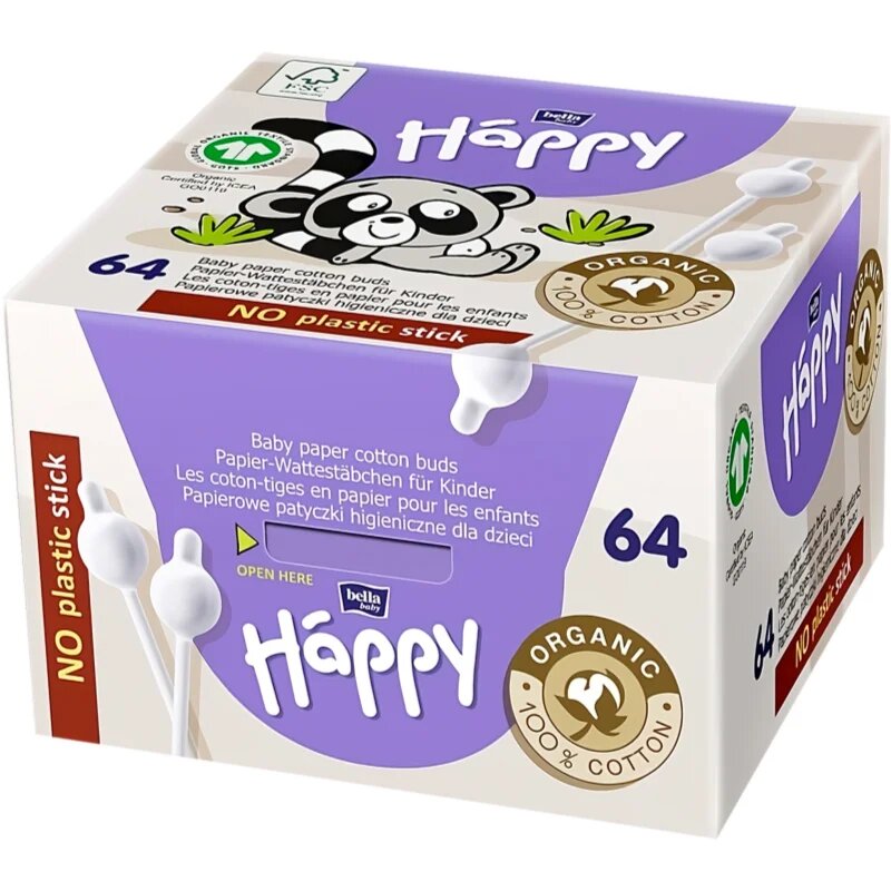 BELLA Baby Happy 100% cotton fültisztítók gyermekeknek 64 db