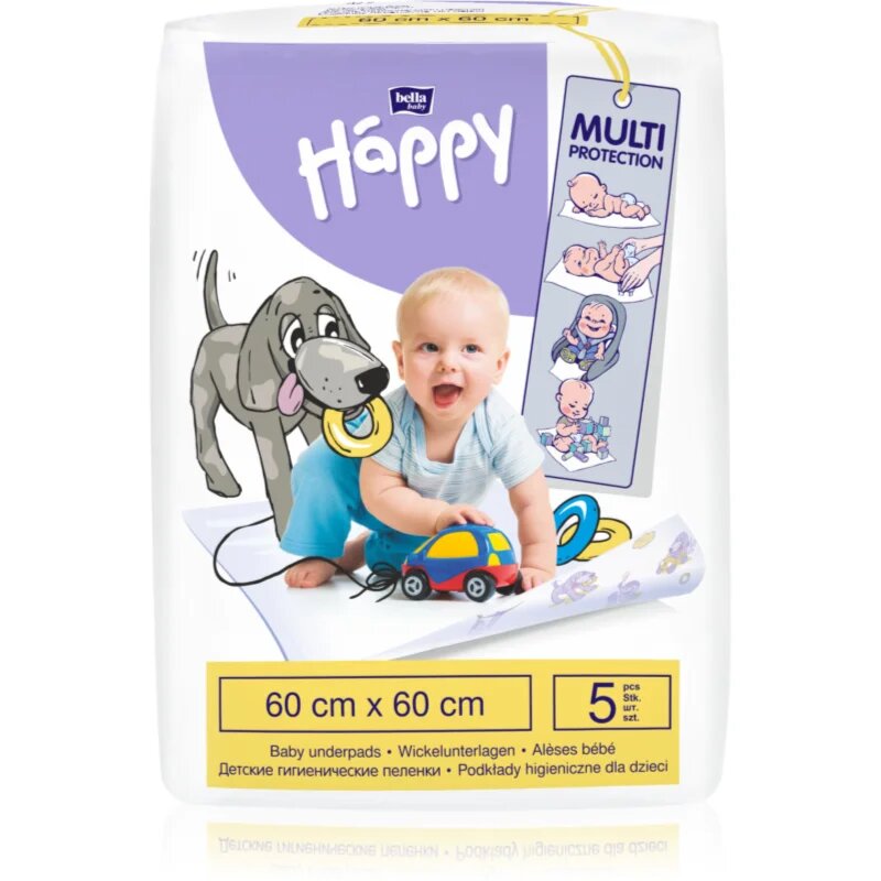 BELLA Baby Happy Baby Underpads eldobható pelenkázó-alátétek 60x60cm 5 db