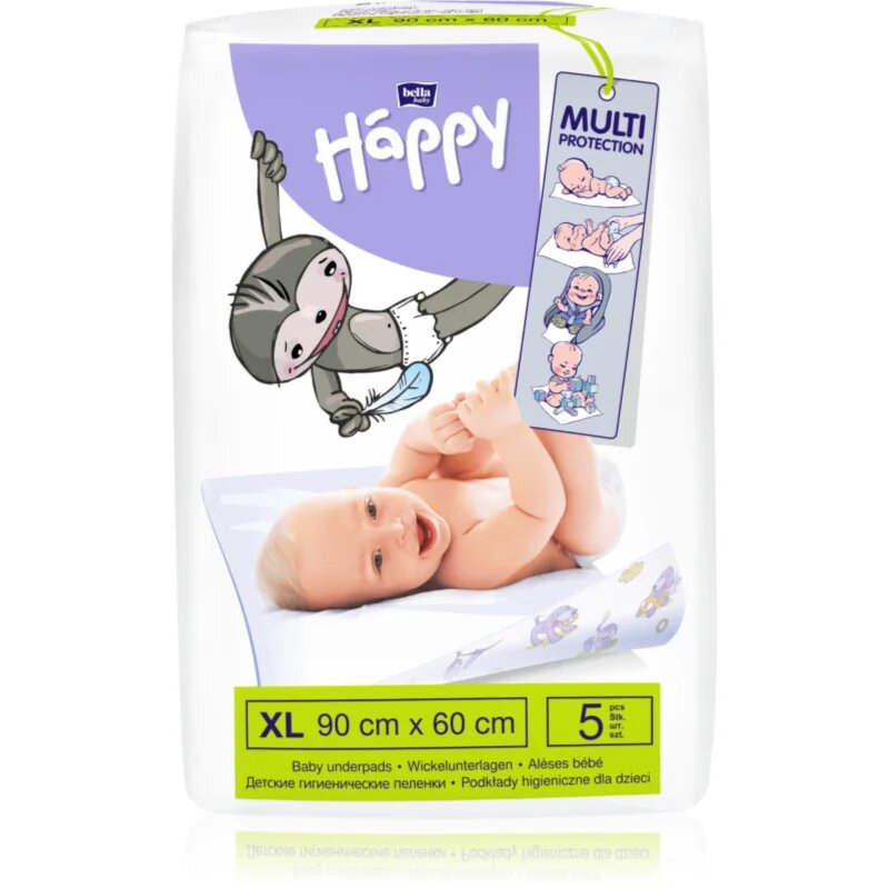 BELLA Baby Happy Baby Underpads eldobható pelenkázó-alátétek 90x60 cm 5 db
