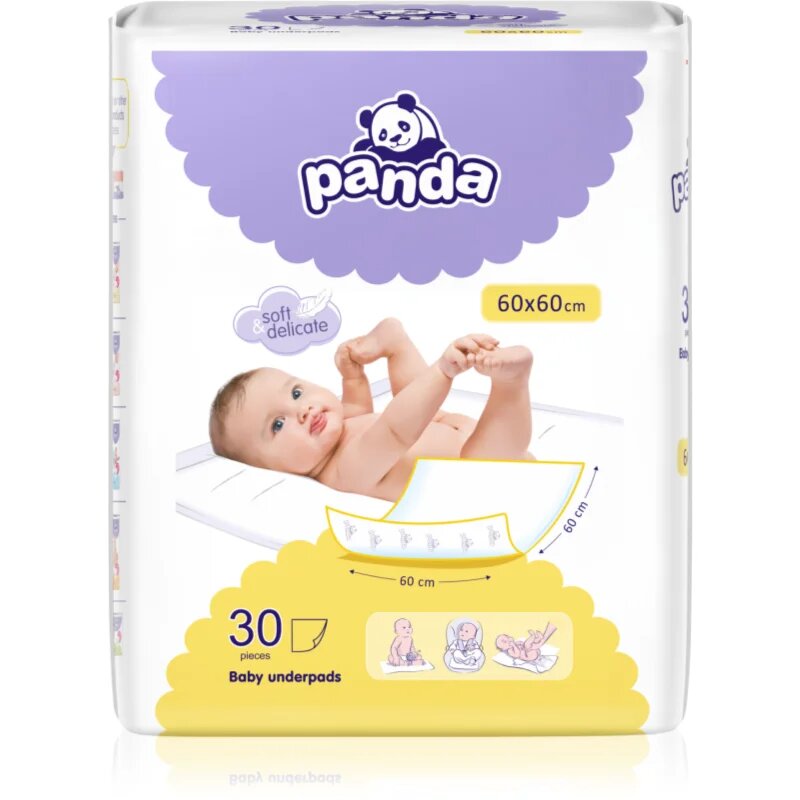 BELLA Baby Happy Panda eldobható pelenkázó-alátétek 60x60 cm 30 db