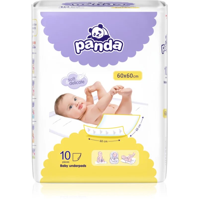 BELLA Baby Happy Panda eldobható pelenkázó-alátétek 60x60cm 10 db