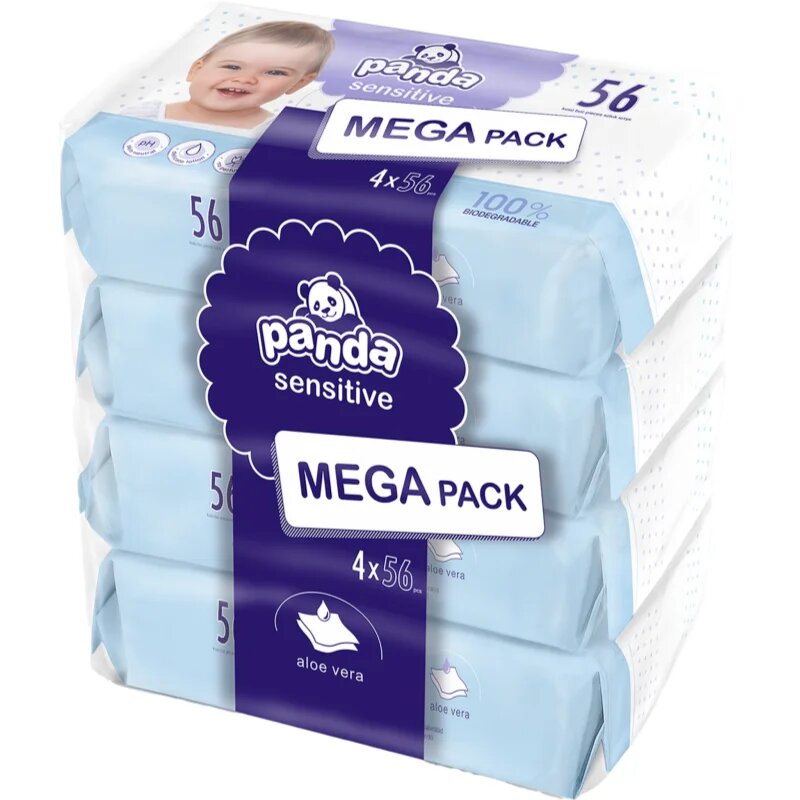 BELLA Baby Happy Panda nedves törlőkendők gyermekeknek 4x56 db