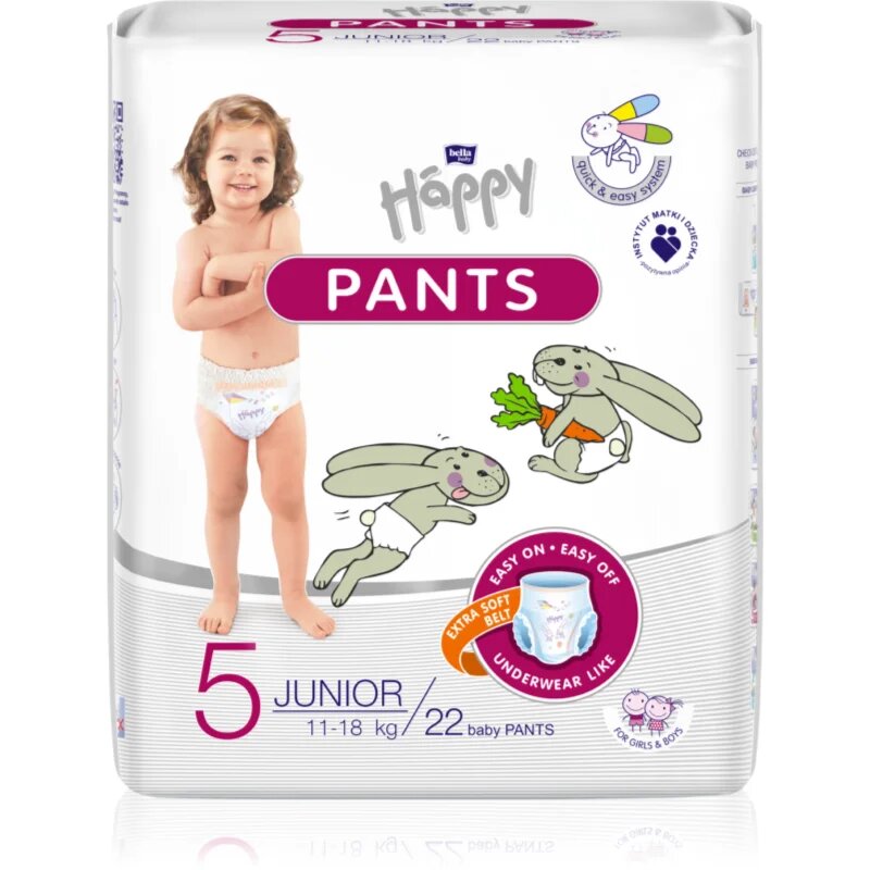 BELLA Baby Happy Pants eldobható nadrágpelenkák Junior 11-18 kg 22 db