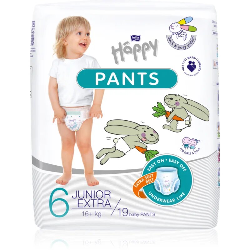 BELLA Baby Happy Pants eldobható nadrágpelenkák Junior Extra 16kg+ 19 db