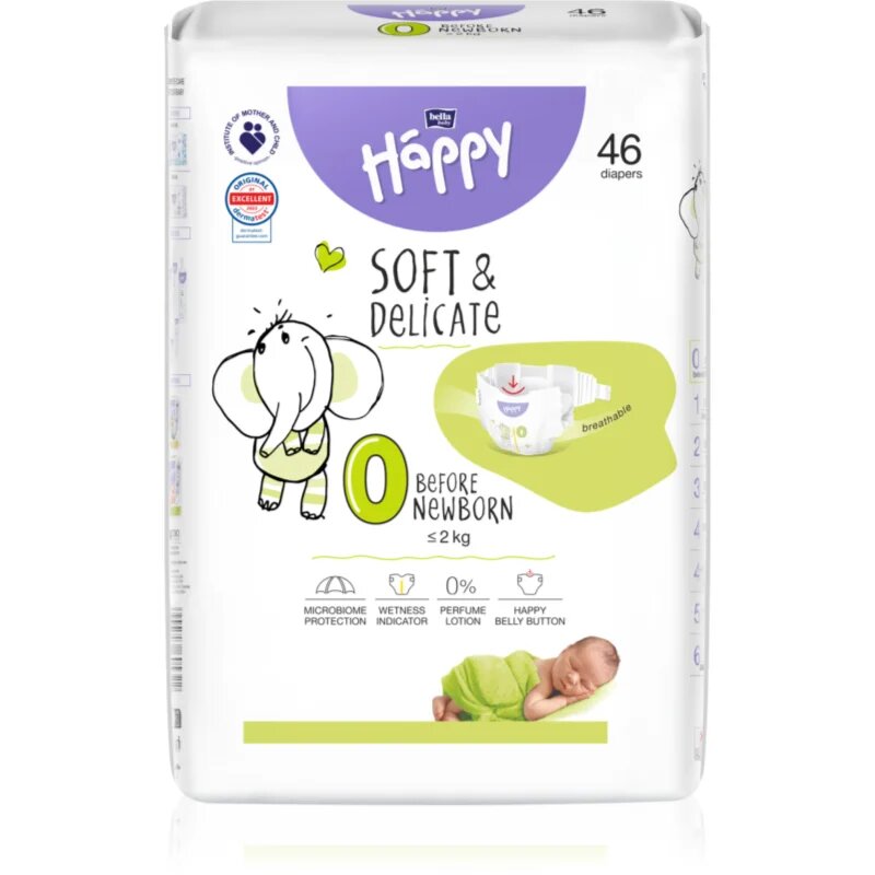 BELLA Baby Happy Soft&Delicate eldobható pelenkák ≤ 2 kg Before Newborn 46 db