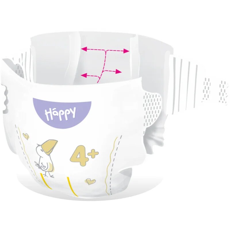 BELLA Baby Happy Soft&Delicate eldobható pelenkák nedvességelvezető csatornákkal Maxi Plus 9-15 kg 13 db