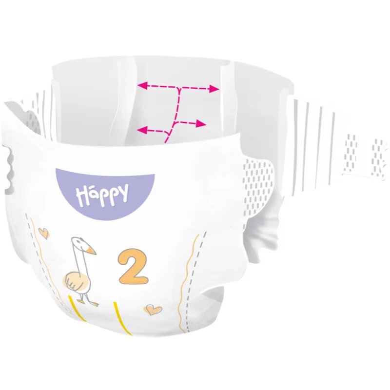 BELLA Baby Happy Soft&Delicate eldobható pelenkák nedvességelvezető csatornákkal Mini 3-6 kg 38 db