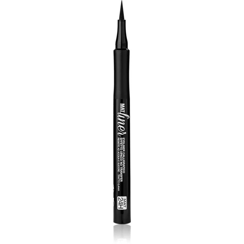 bellaoggi Mat Liner széles applikátorú szemhéjtus matt hatással árnyalat Velvety Black 1.2 ml