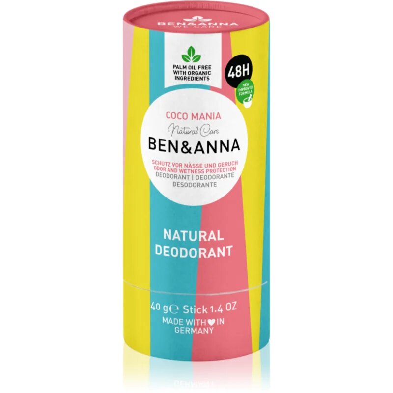 BEN&ANNA Natural Deodorant Coco Mania izzadásgátló deo stift 40 g