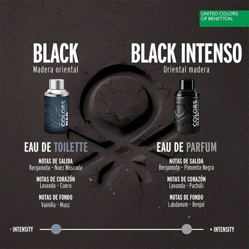 Benetton Colors de Man Black Intenso Eau de Toilette uraknak 200 ml