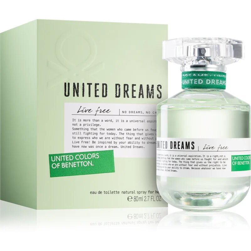 Benetton United Dreams for her Live Free Eau de Toilette hölgyeknek 80 ml