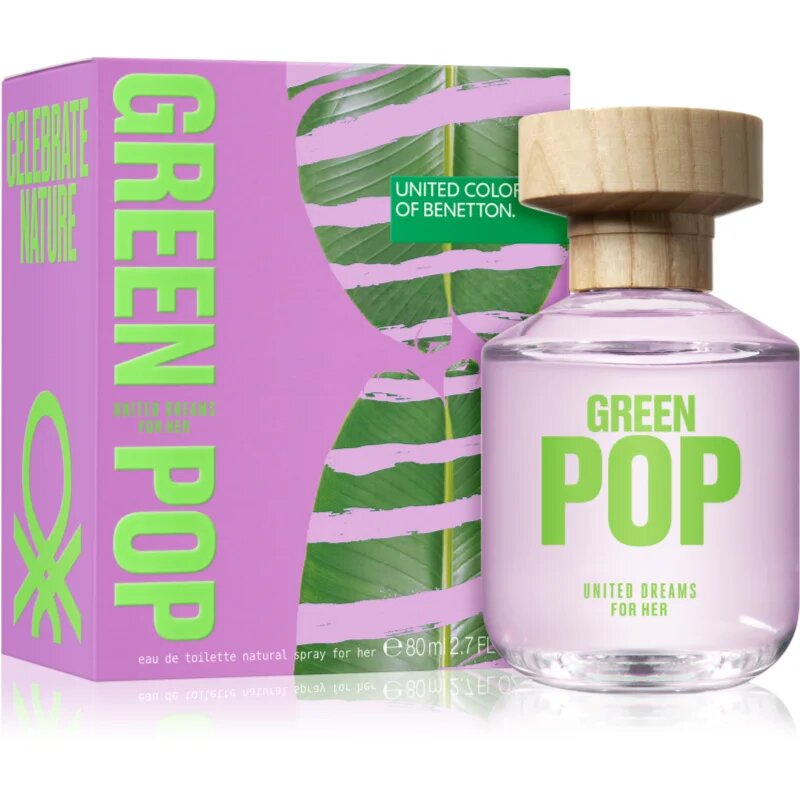 Benetton United Dreams Green Pop For Her Eau de Toilette hölgyeknek 80 ml