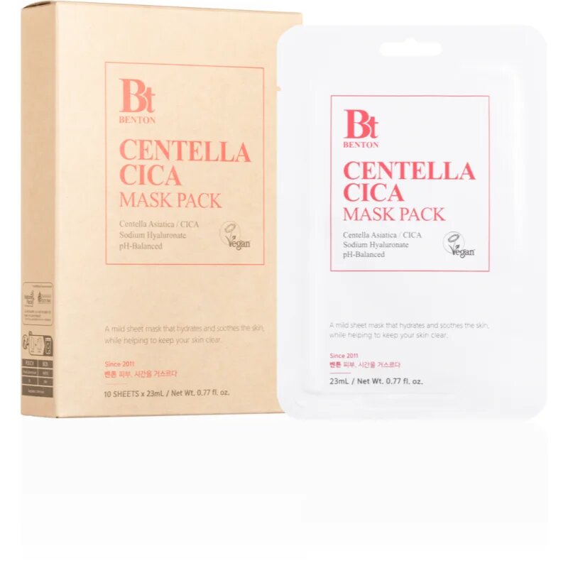 Benton Goodbye Redness Centella nyugtató hatású gézmaszk problémás és pattanásos bőrre 10 db