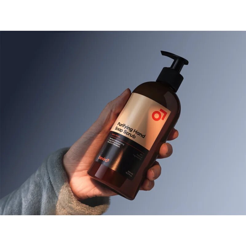 Beviro Purifying Hand Soap Scrub tisztító szappan peeling hatással Zesty Vetiver 500 ml