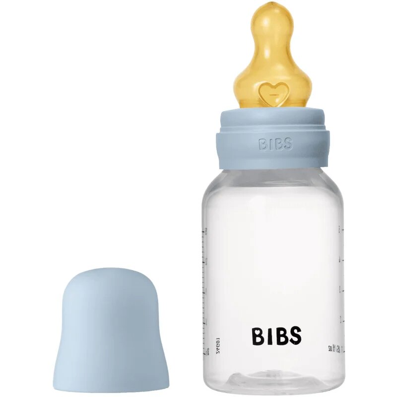 BIBS Anti-Colic Baby Bottle Latex antikólikás cumisüveg kaucsuk cumival Baby Blue 1 db