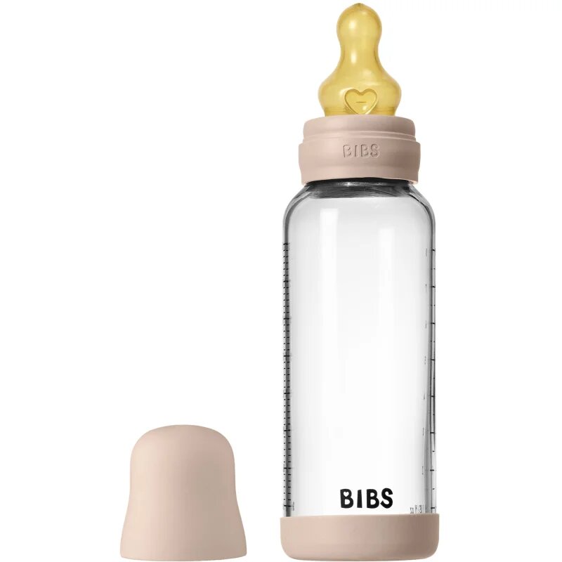 BIBS Baby Glass Bottle Round Latex antikólikás cumisüveg Blush 1 db