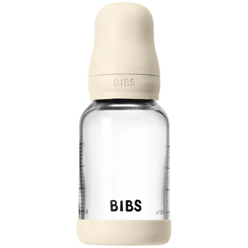 BIBS Baby Glass Bottle Round Latex antikólikás cumisüveg Ivory 1 db